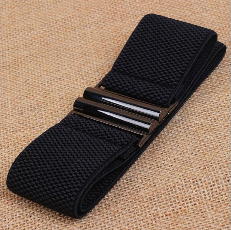 YYXR Womens Black Vintage Plus Elastic Stretchy Waist Cinch Trimmer Belt Size XL - Image 4